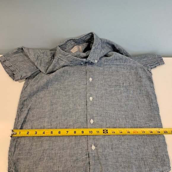 Everlane Men's Small 100% Linen Pigment Dyed Short Sleeve Button Down Shirt - Picture 9 of 11